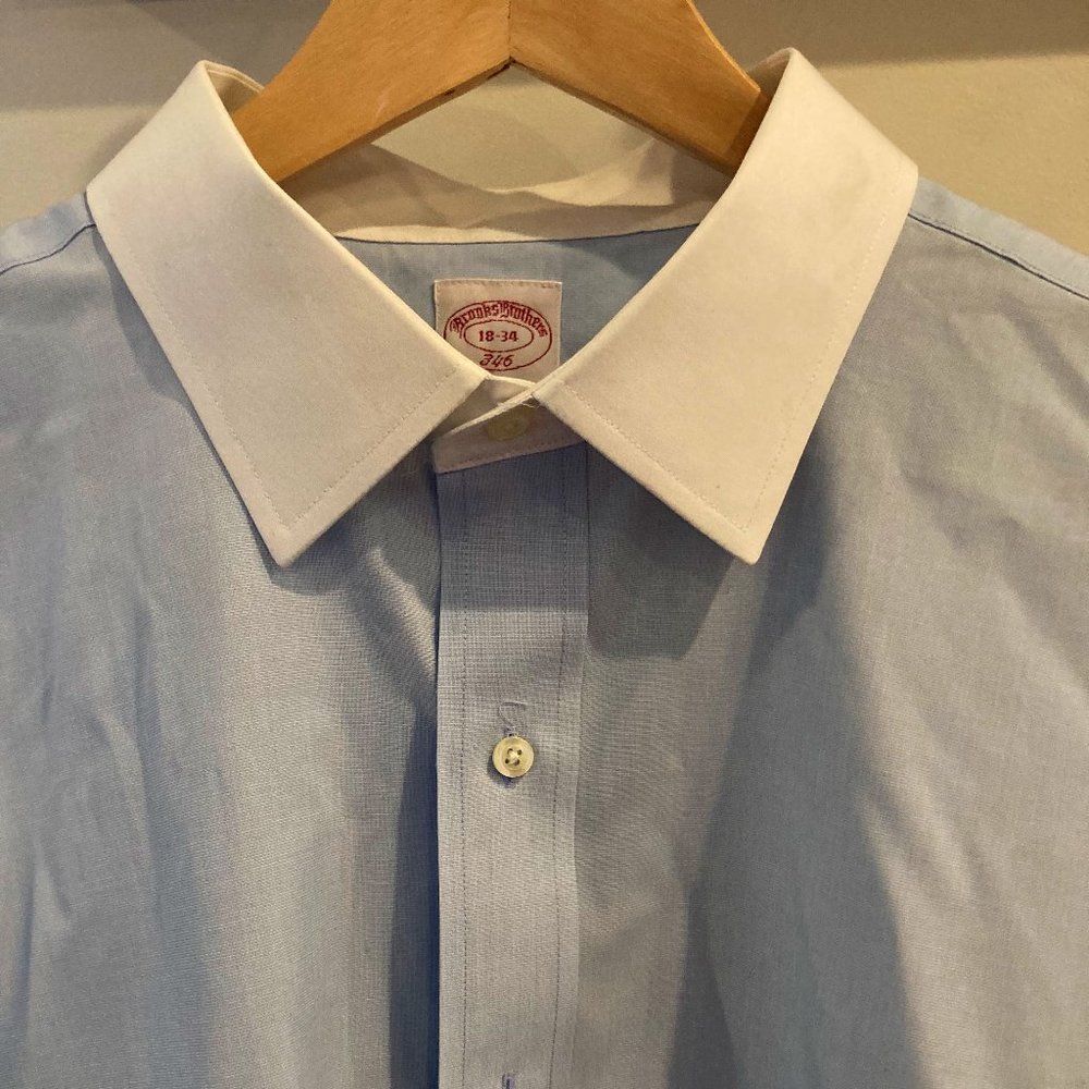 Brooks Brothers Classic Formal  Dress Shirt, Winchester White Contrast Collar